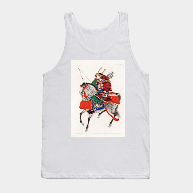 Samurai on Horseback (1878) Vintage Japanese Ink Drawing Tank Top by Oldetimemercan